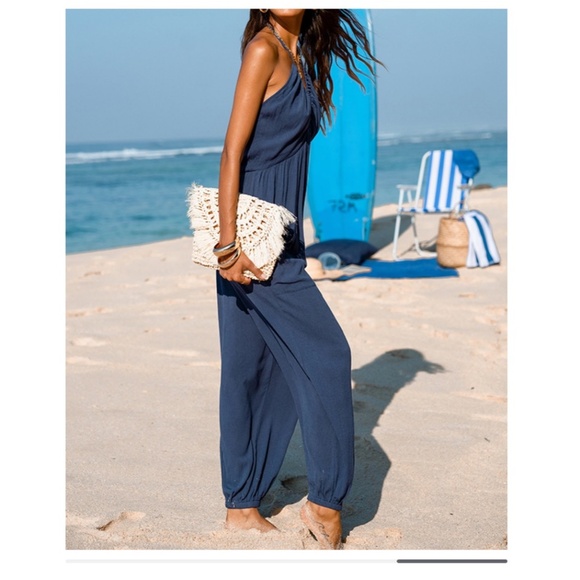 NWOT- Women's Plunge Halter Jogger Jumpsuit - Picture 4 of 4